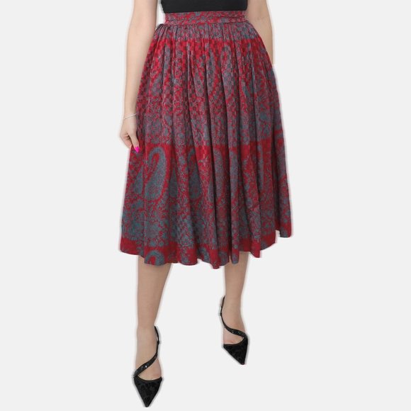 RED UNIQUE CHECKERED PLEATED SKIRT - Chopova Lowena inspired style - Picture 3 of 3